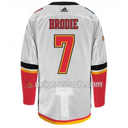 Herren Eishockey Calgary Flames Trikot TJ BRODIE 7 Adidas Weiß Authentic
